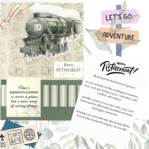 Happy Retirement Train Journey Greeting Card
