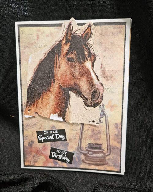 Men's Birthday Card -Horse Happy Day