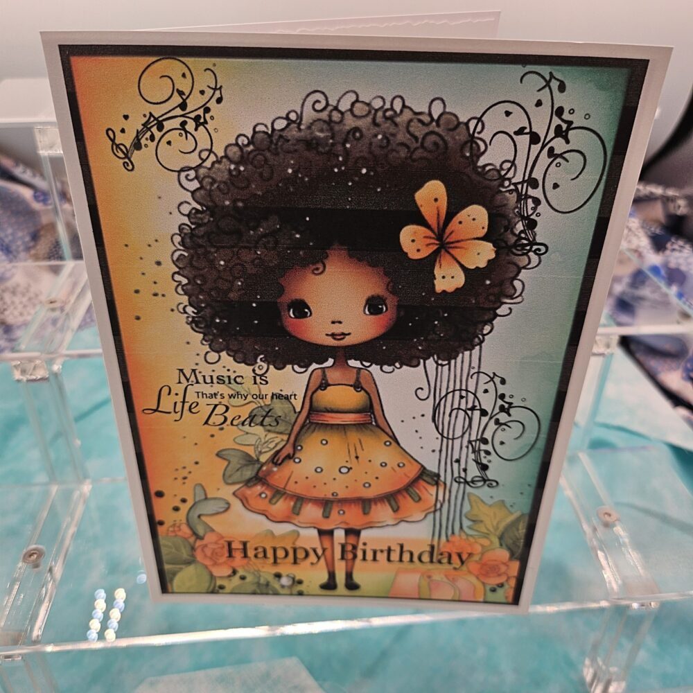 Music Girl Happy Birthday Carad