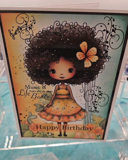 Music Girl Happy Birthday Carad