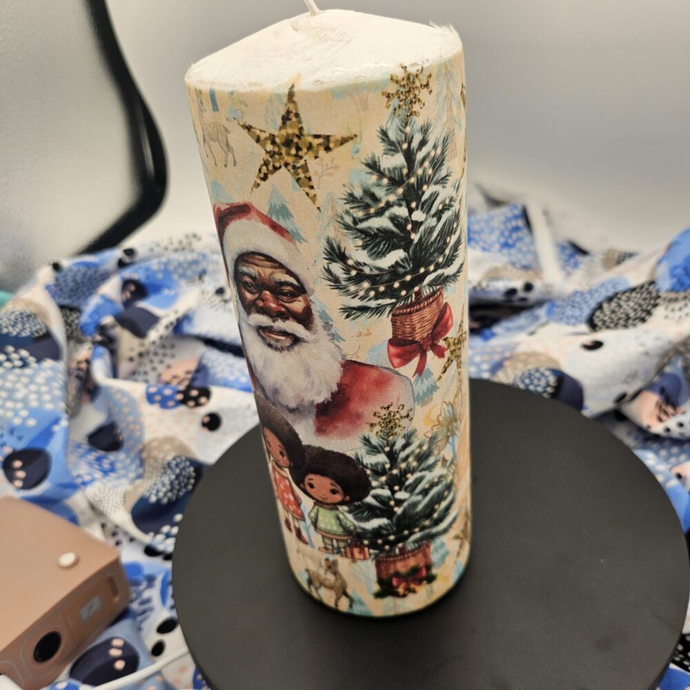 Black Santa Christmas Candle
