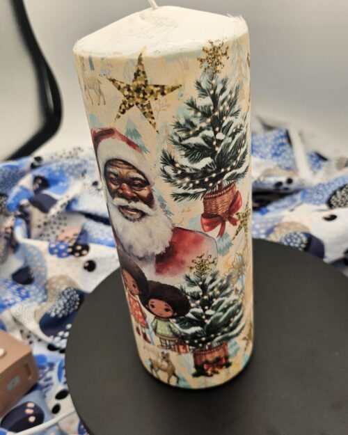 Black Santa Christmas Candle