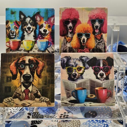 Whimsical Dogs Coaster Set