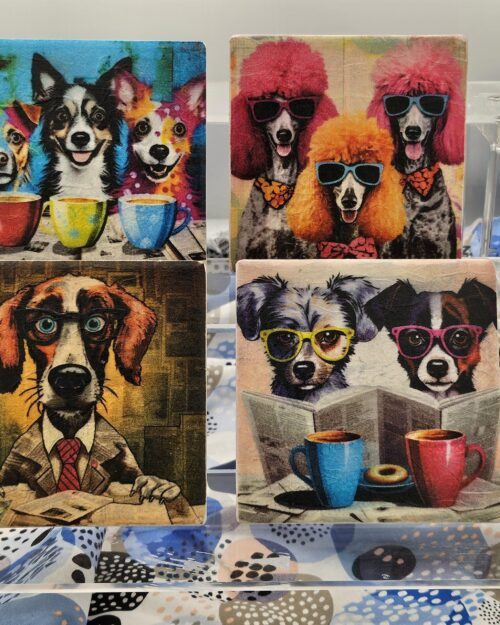 Whimsical Dogs Coaster Set