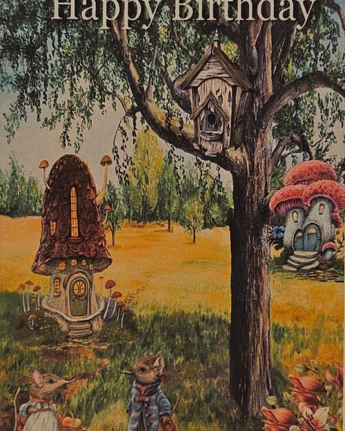 Huts and Mice Birthday Card