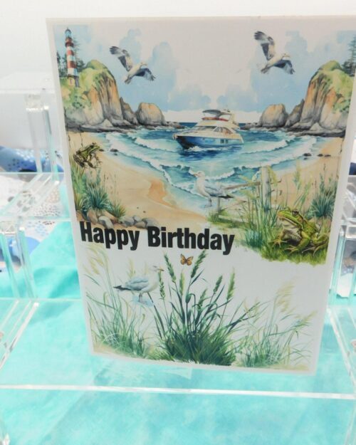 Beach Happy Birthday Men's Card