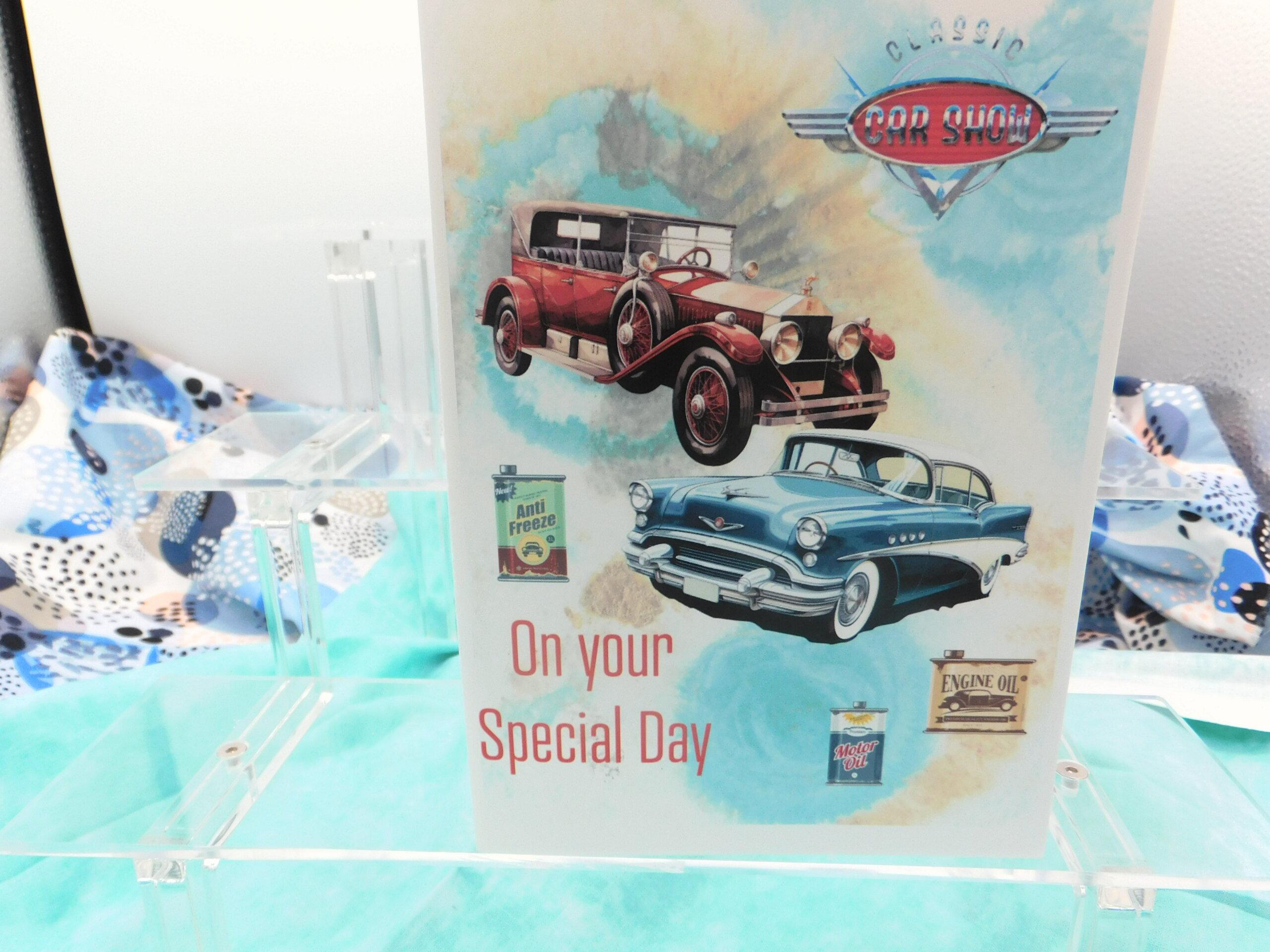 Vintage Cars Men's Birthday Card