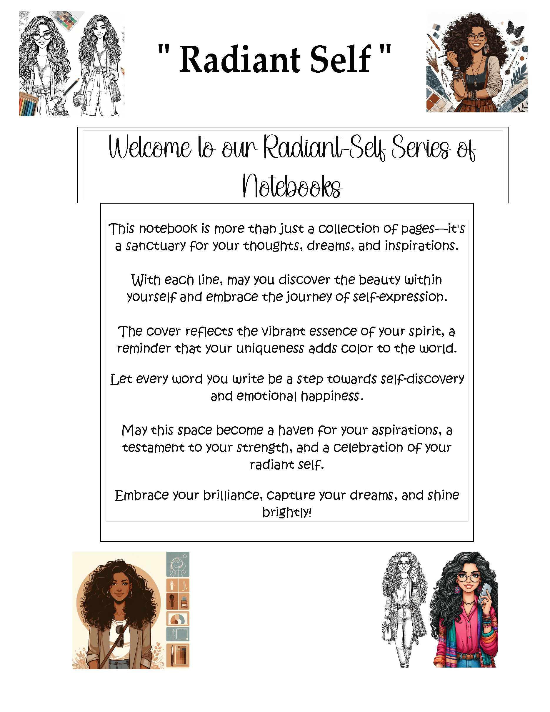 Radiant Self 8.5 x 11 Journal Notebook - Image 2