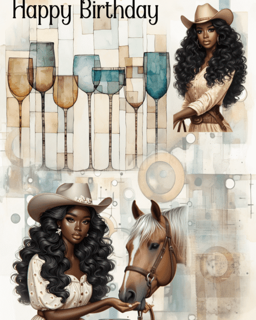 Western Cow Girl All Occasion Greeting Card