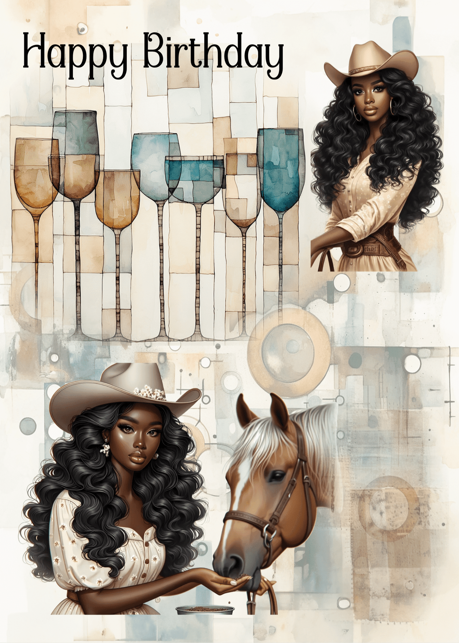 Western Cow Girl All Occasion Greeting Card