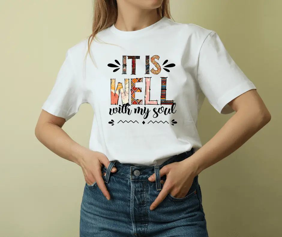 "It Is Well With My Soul” Christian T-Shirt – Faith You Can Wear – 100% Cotton Inspirational Tee - Image 3
