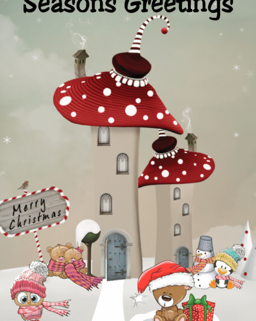 Boxed Mushroom Christmas Card Set