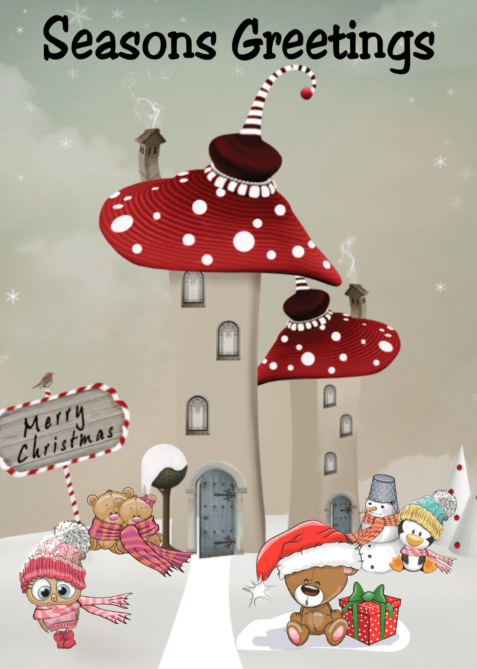 Boxed Mushroom Christmas Card Set