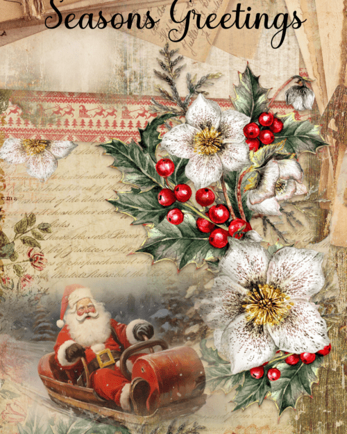 Santa Sleigh Merry Christmas