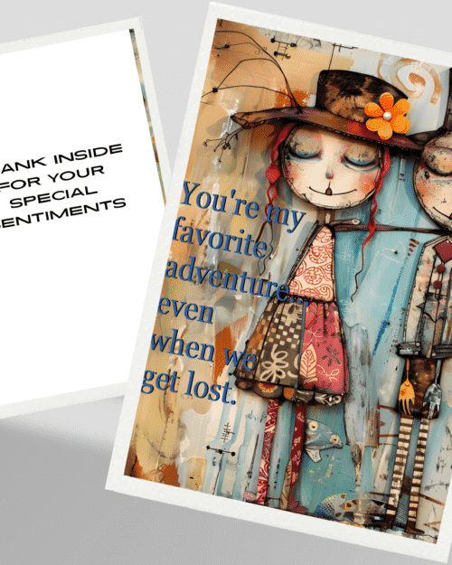 Whimsical Couple Greeting Card-Funny Love Card