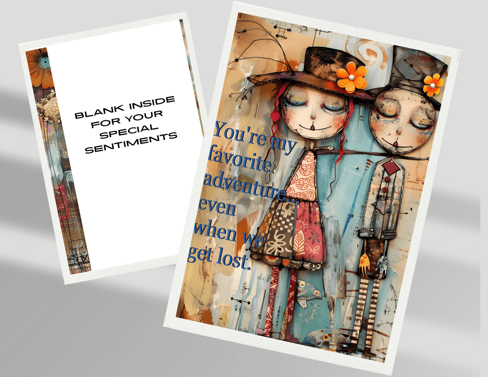 Whimsical Couple Greeting Card-Funny Love Card