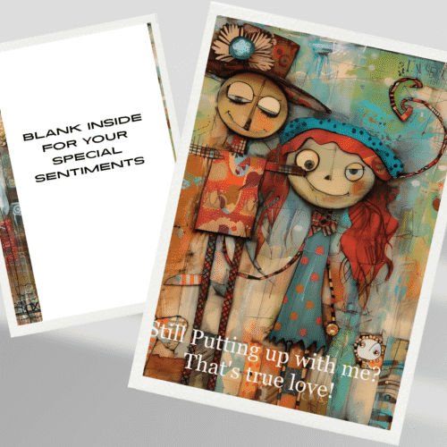 Whimsical Couple Greeting Card-Funny Love Card