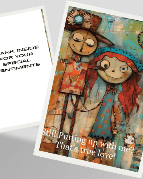 Whimsical Couple Greeting Card-Funny Love Card