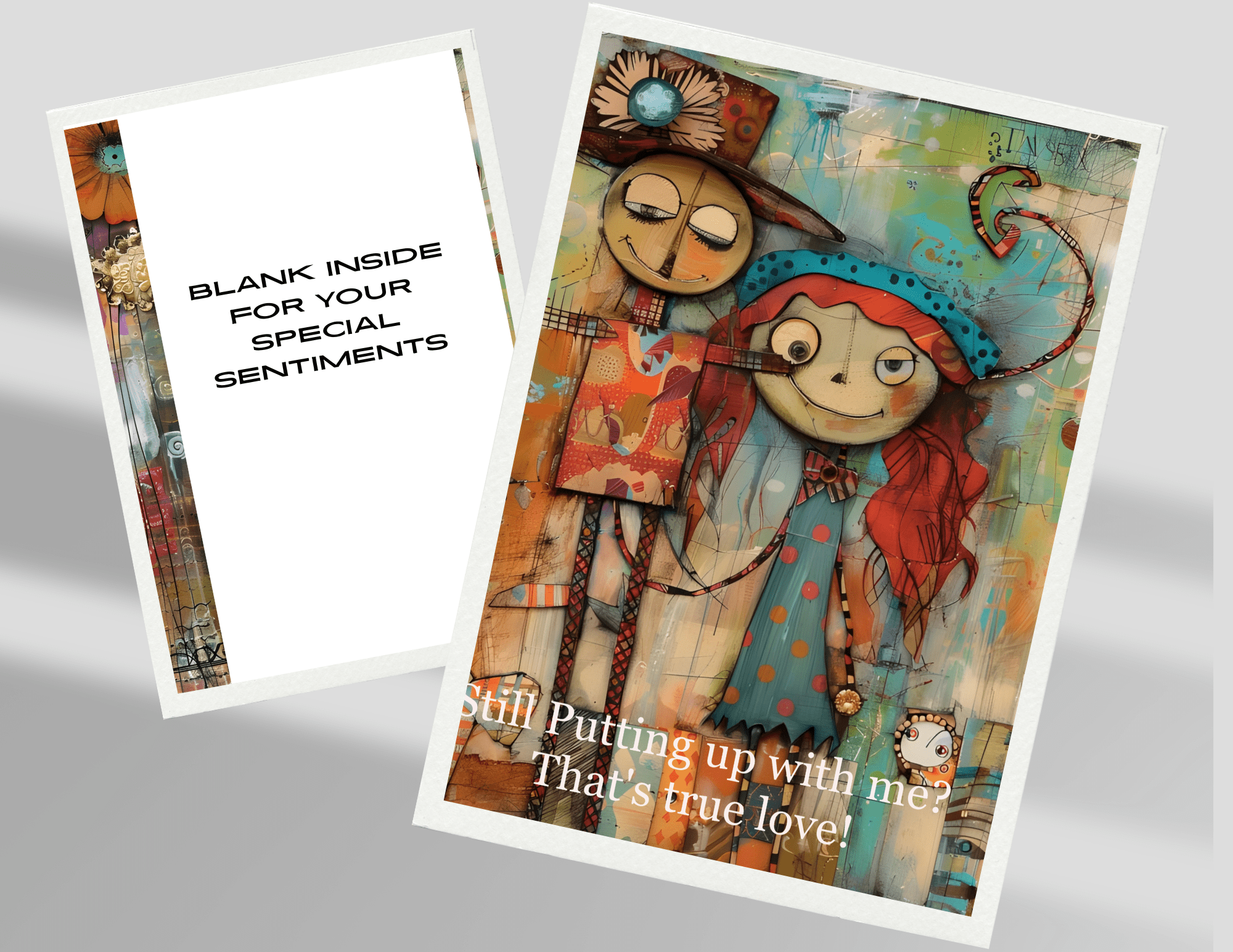 Whimsical Couple Greeting Card-Funny Love Card