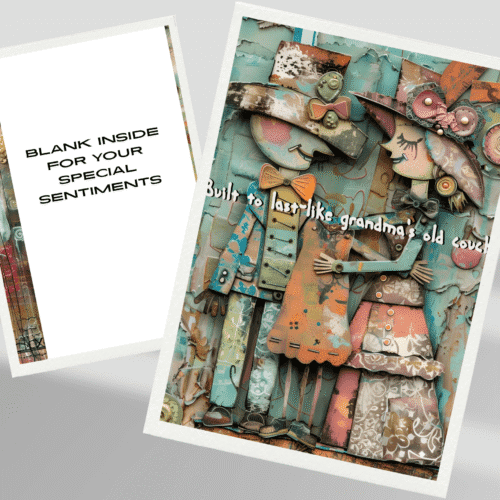 Whimsical Couple Greeting Card-Funny Love Card