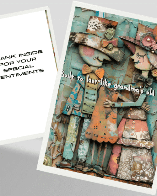 Whimsical Couple Greeting Card-Funny Love Card