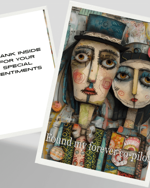 Whimsical Couple Greeting Card-Funny Love Card