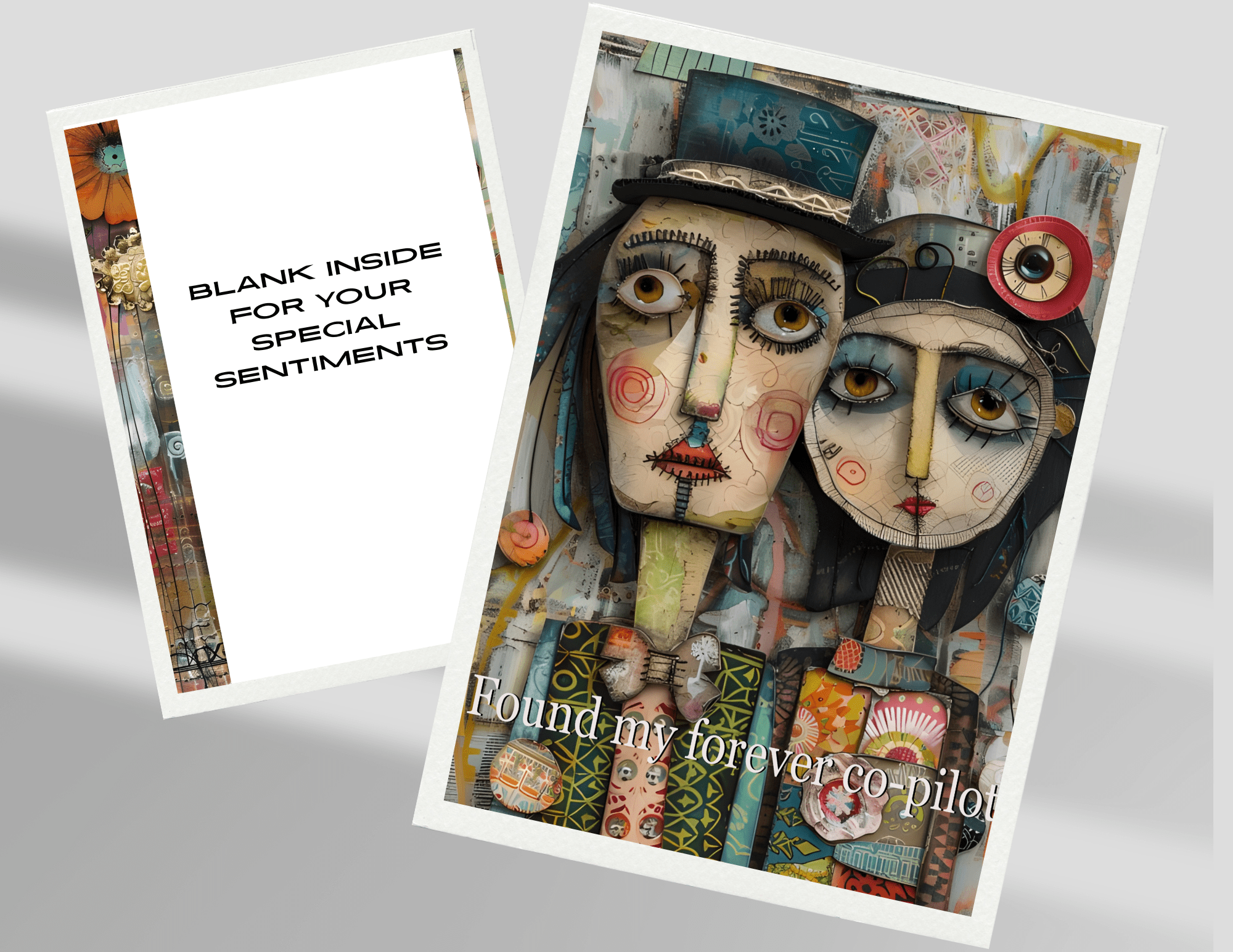 Whimsical Couple Greeting Card-Funny Love Card