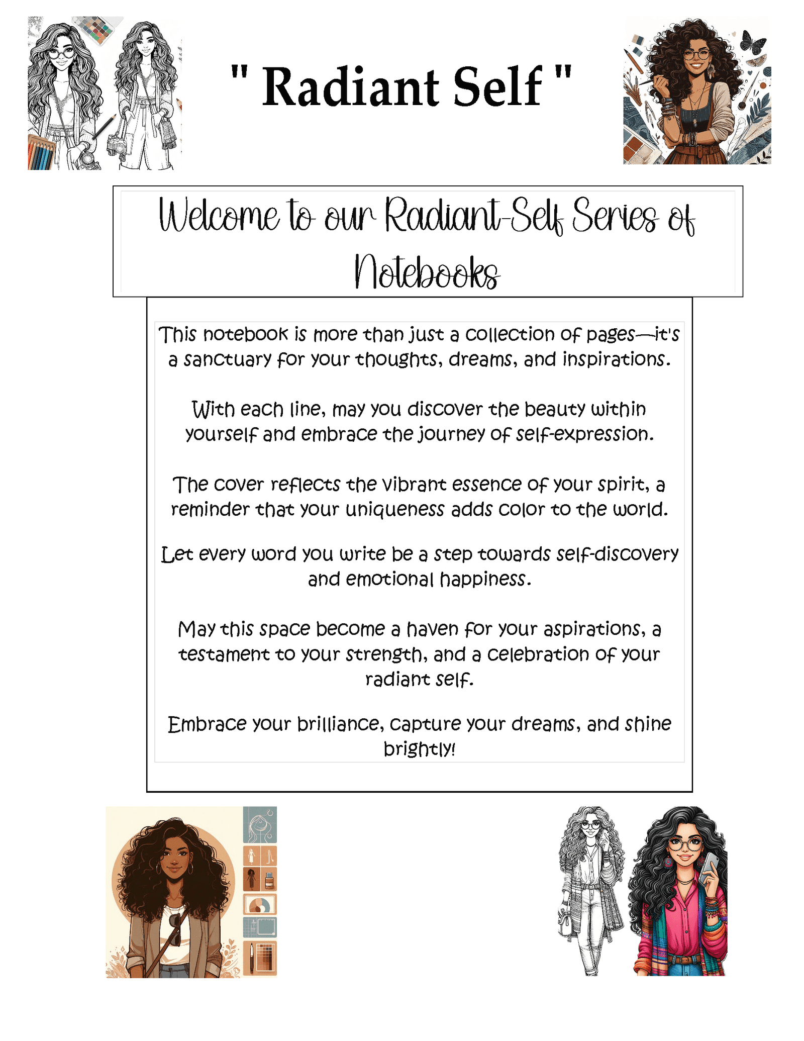 Radiant Self 8.5 x 11 Journal Notebook - Image 6