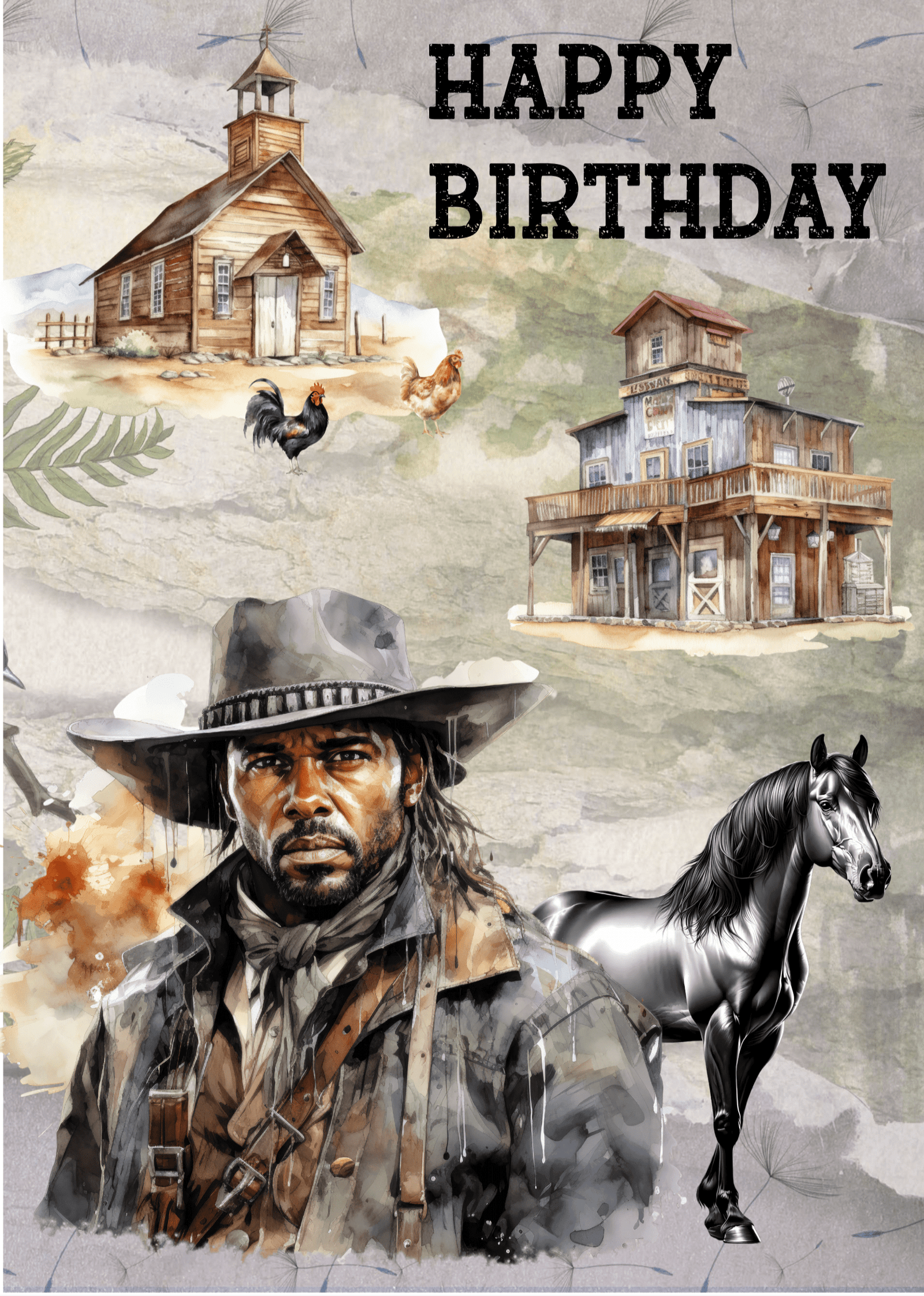 Western Series - Happy Birthday Card