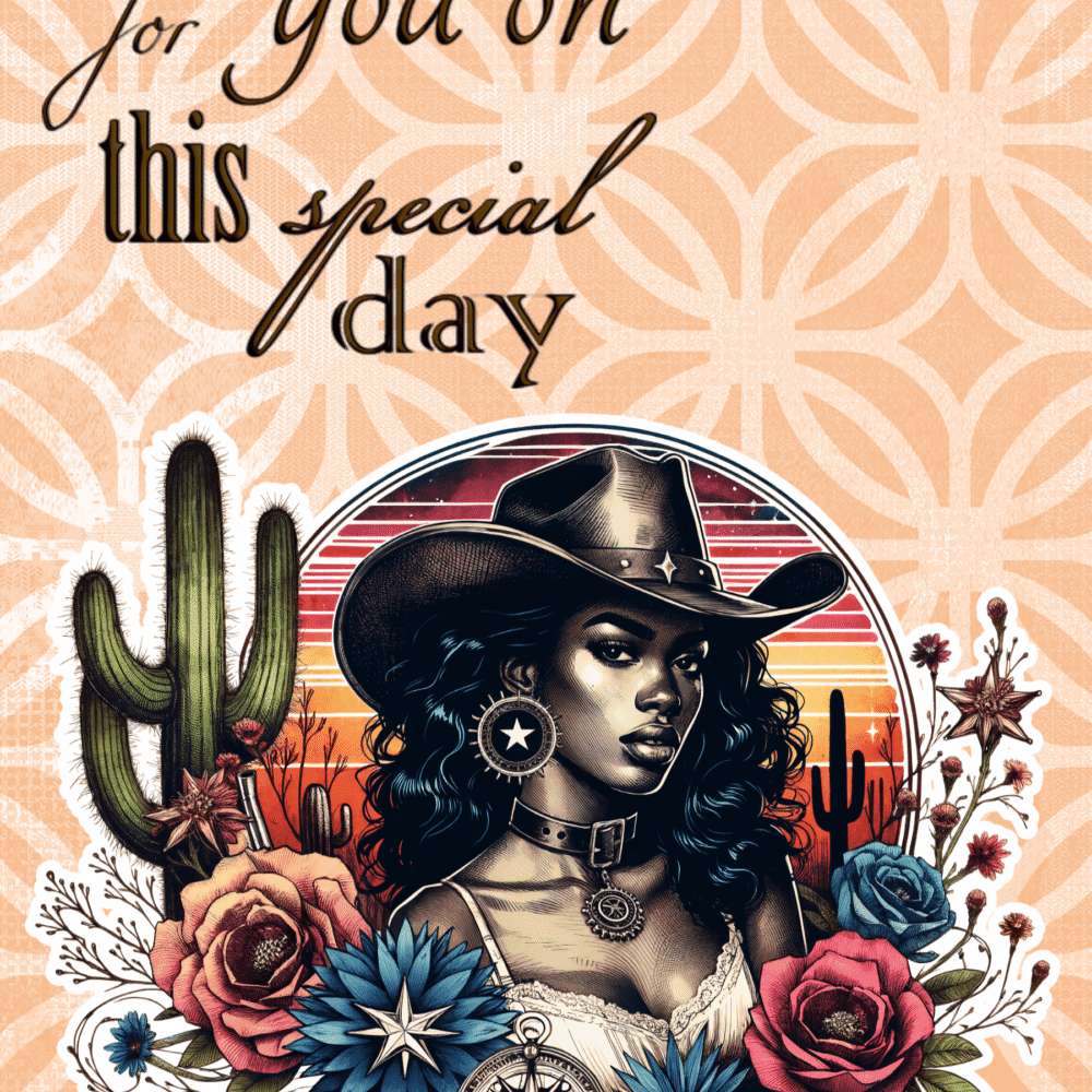 Western Cow Girl All Occasion Greeting Card