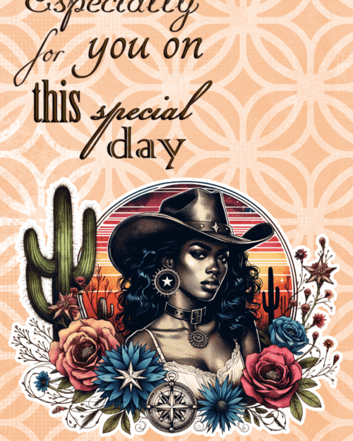 Western Cow Girl All Occasion Greeting Card