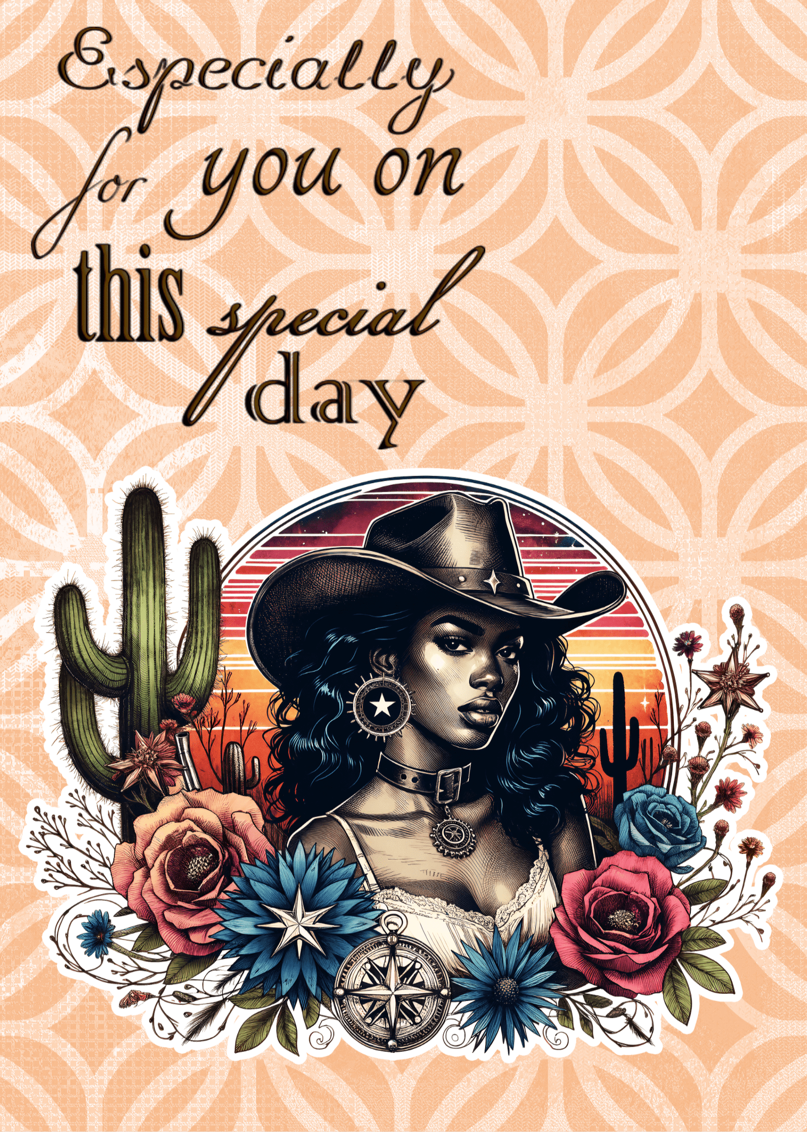 Western Cow Girl All Occasion Greeting Card
