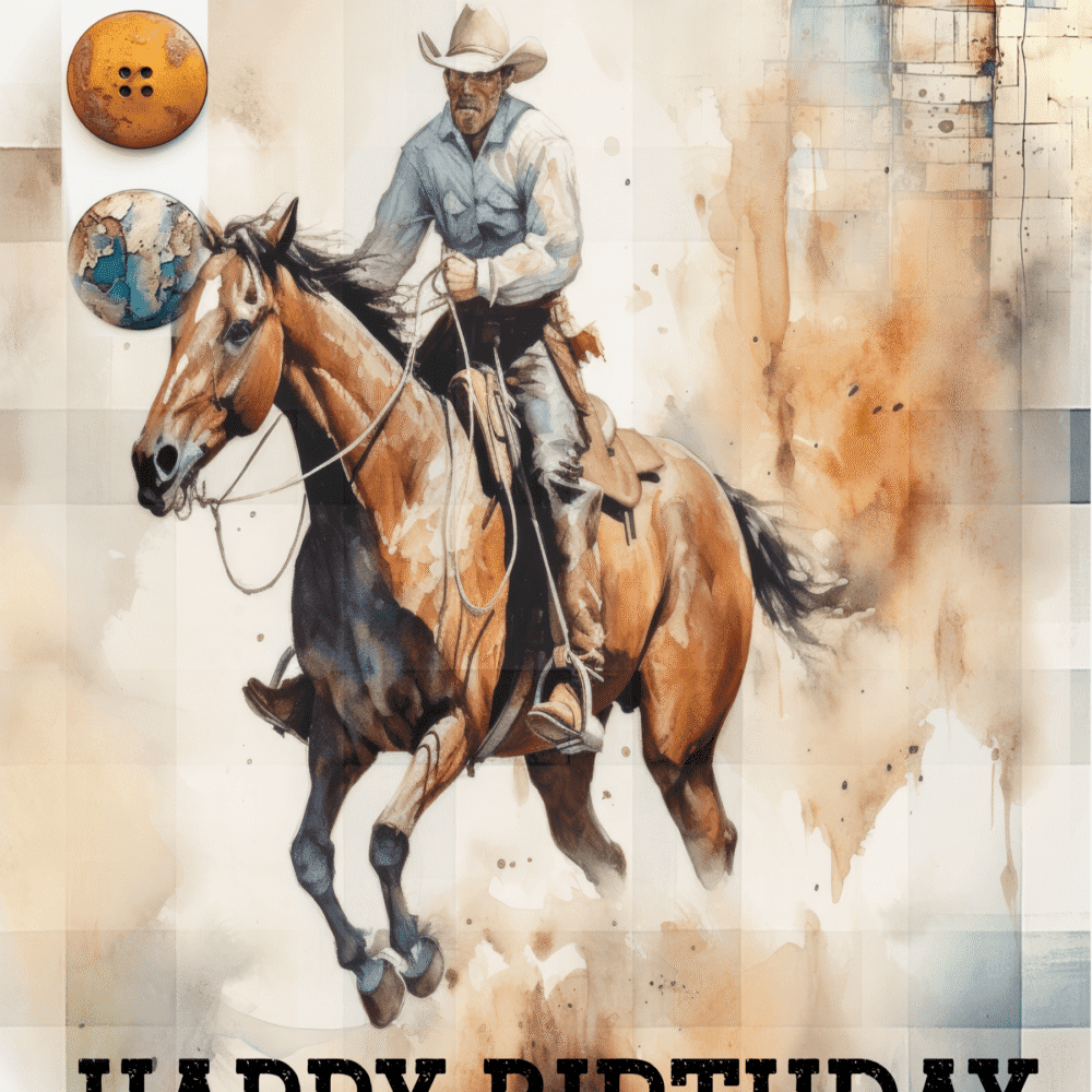 Western Series - Happy Birthday Card-Cowboy
