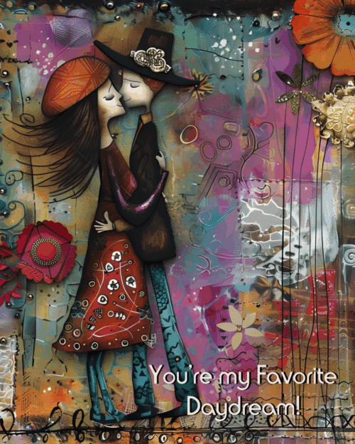 Whimsical Couple Greeting Card-Funny Love Card