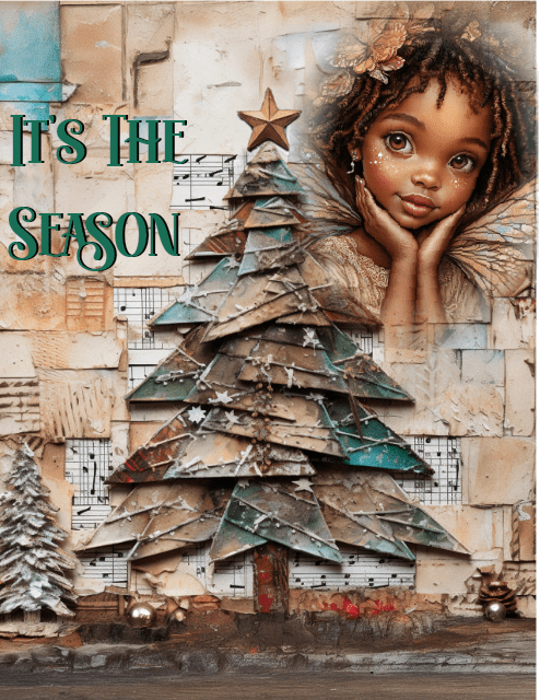 African American Christmas Card Set – 6 Unique Card Designs- Fun, Vibrant, Multicolored Holiday Cards