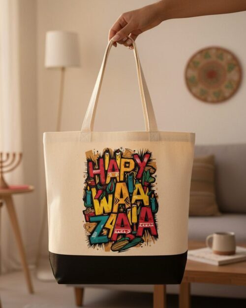 Happy Kwanzaa Tote Bag | African Heritage Canvas |
