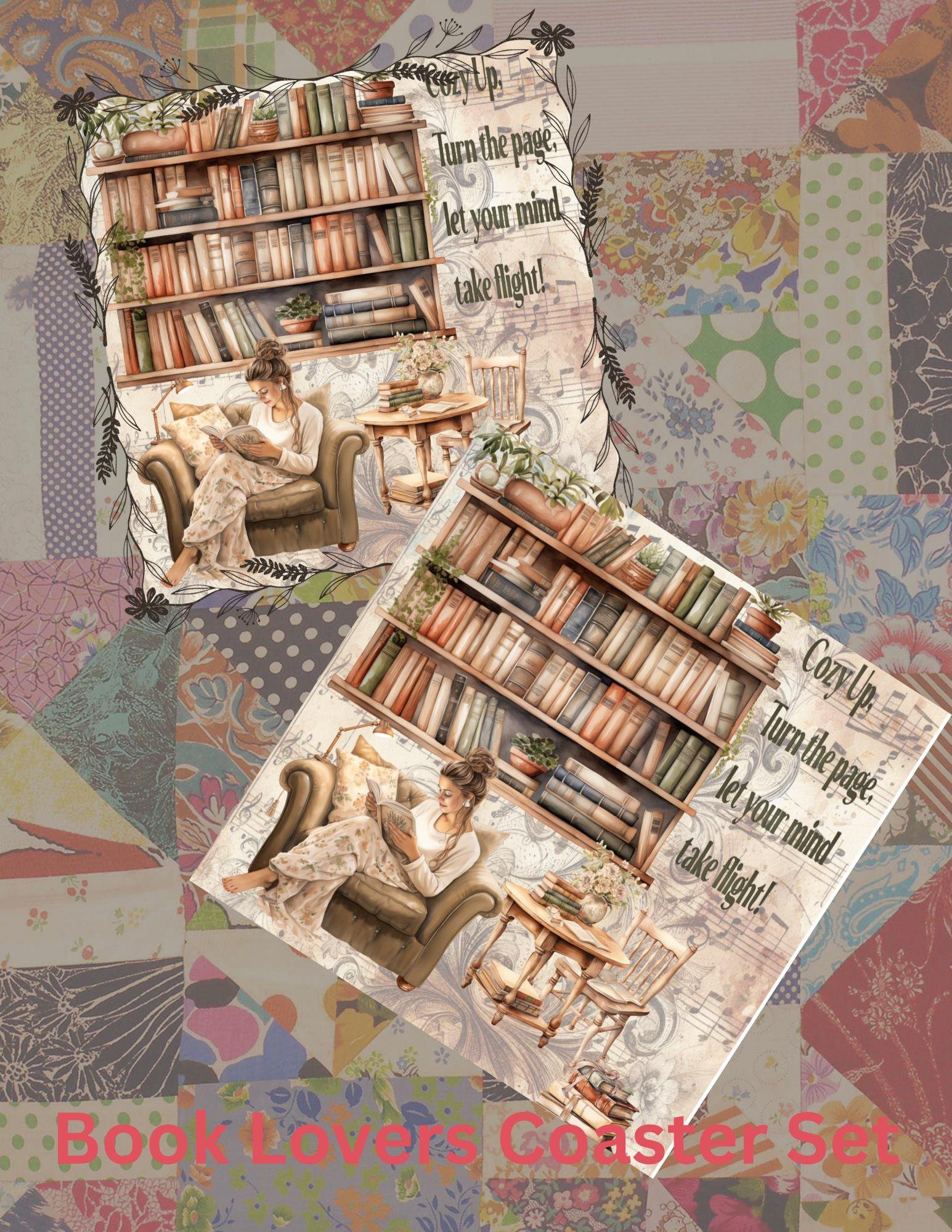 Book Lovers Library Coasters - Image 2