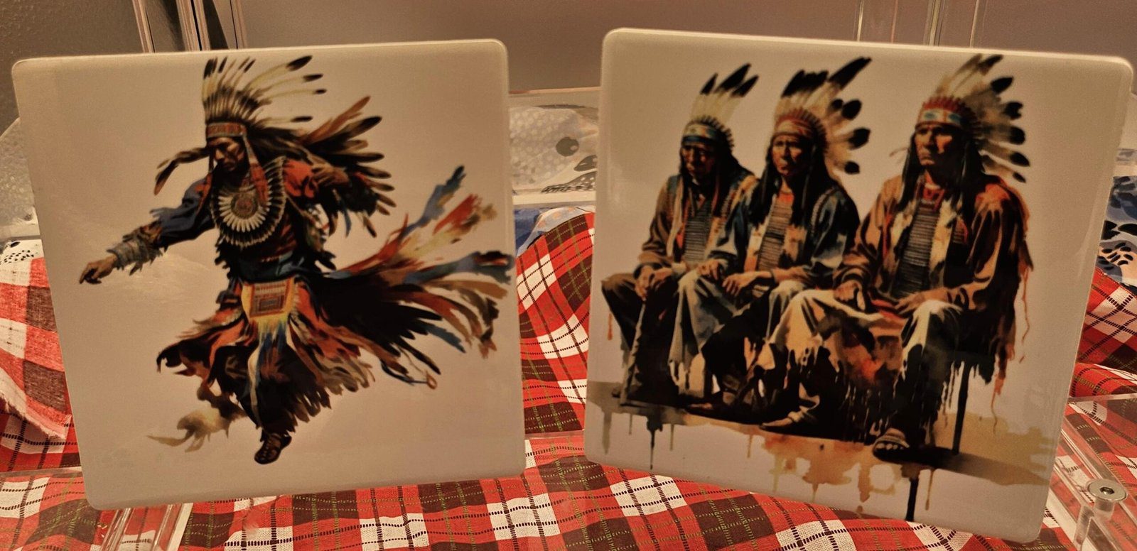 American Indian Warrior & Chief Coasters – Native Inspired Drink Coasters, Cultural Art Table Décor - Image 3