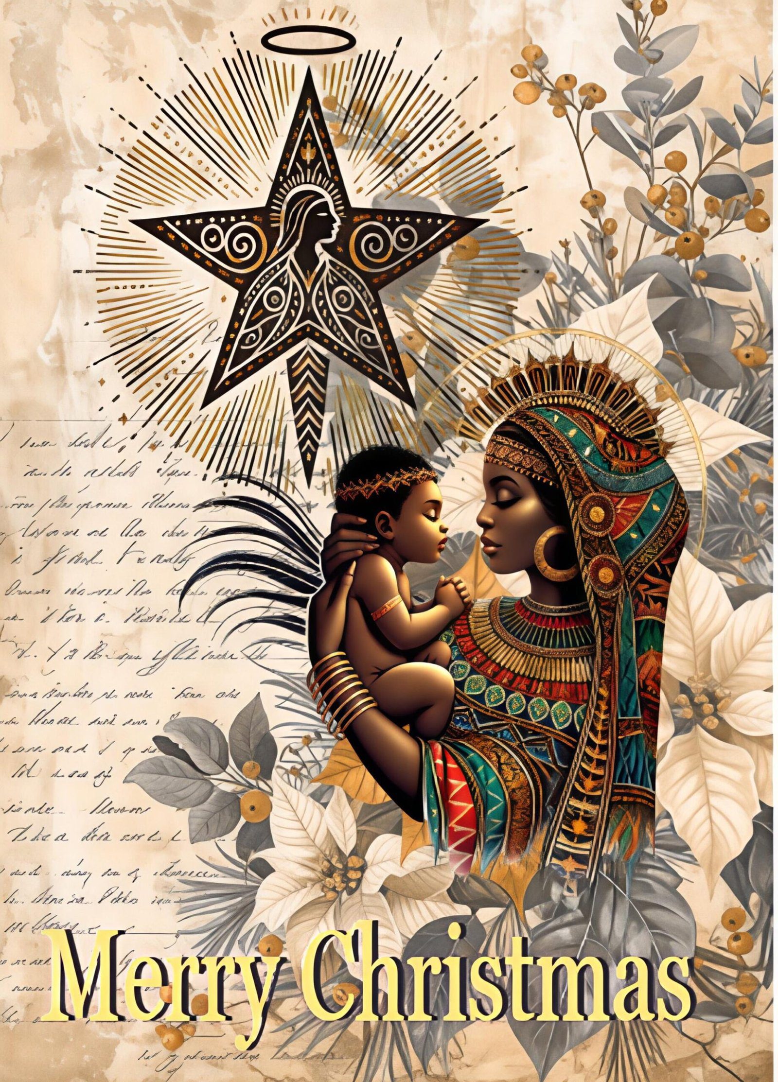 African American Christmas Card Set