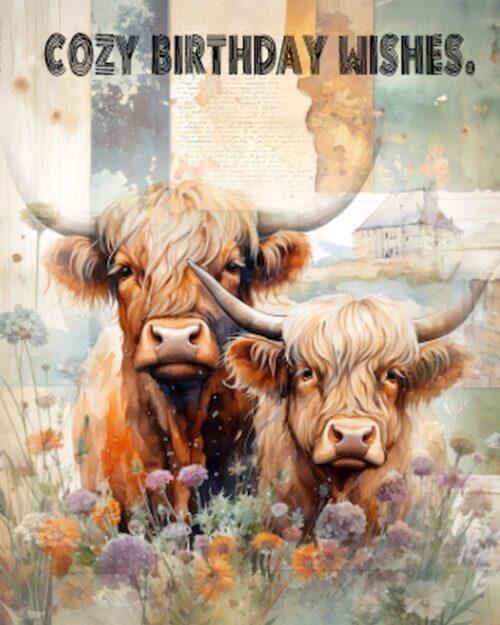 Buffalo Birthday | Cozy Animal | Farm Animal Greeting Cards