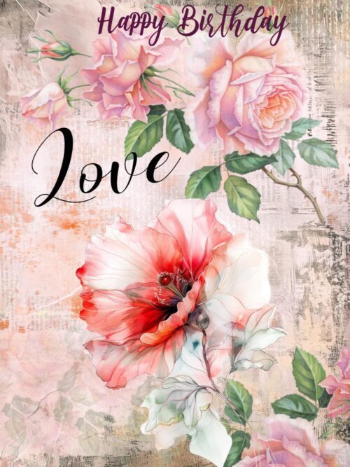 Floral Birthday Card | Painterly Flower Art Greeting