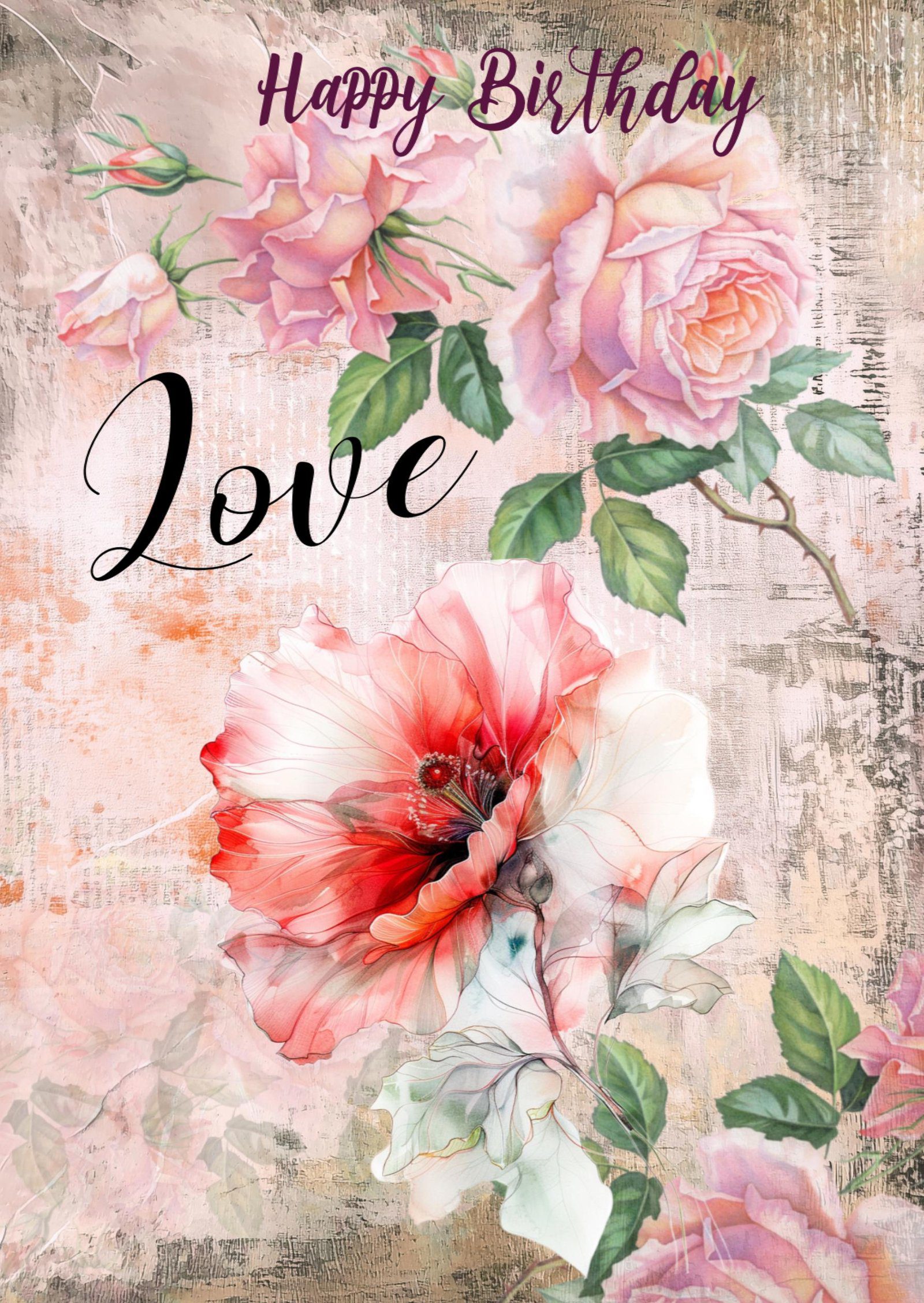 Floral Birthday Card | Painterly Flower Art Greeting