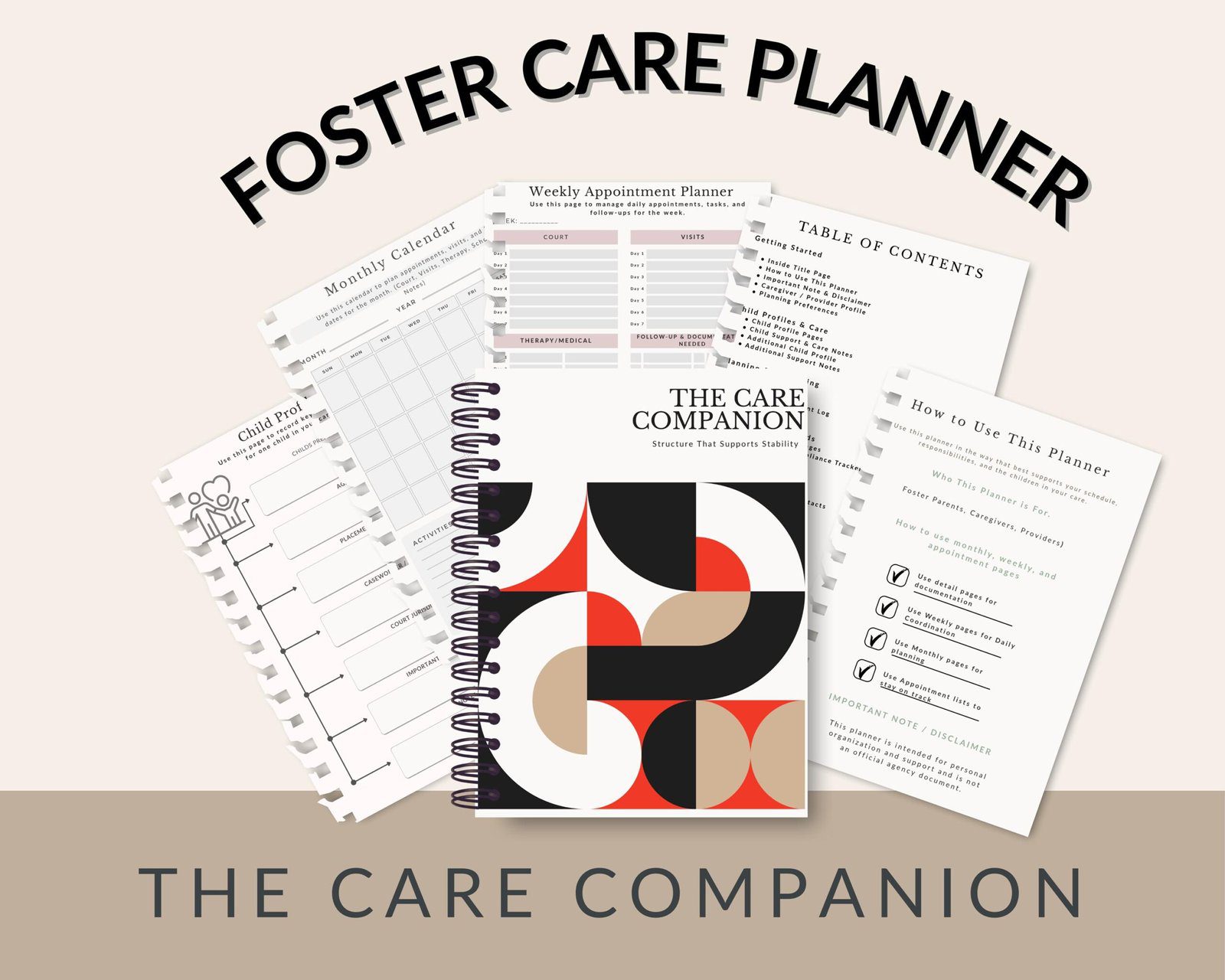 Foster Care Planner for Parents & Providers | Undated Caregiver Planning System | Case Tracking Documentation - Image 4