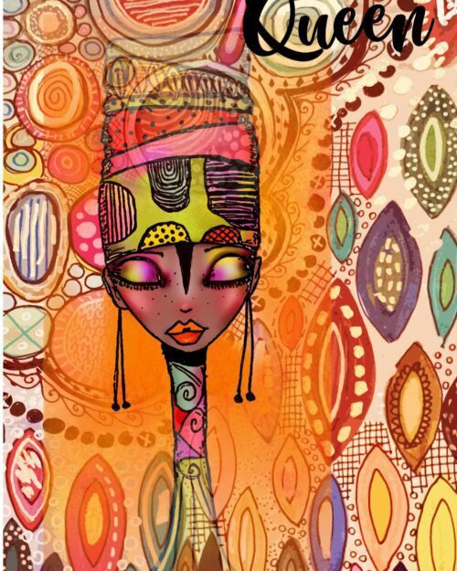 Empowerment Art Card | Queen, Black Woman Illustration