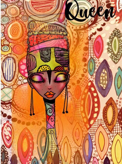 Empowerment Art Card | Queen, Black Woman Illustration