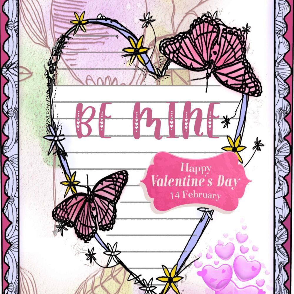Handmade 'Be Mine' Valentine's Day Card – Romantic Art Greeting