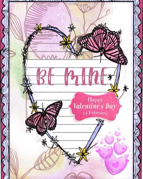Handmade 'Be Mine' Valentine's Day Card – Romantic Art Greeting
