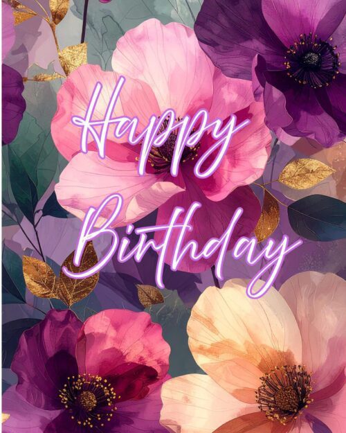Floral Birthday Card | Painterly Flower Art Greeting