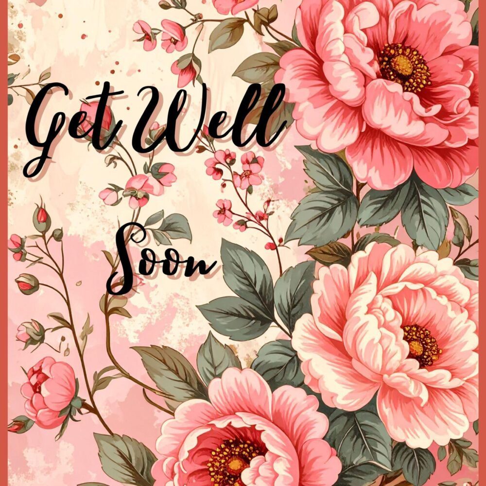 Floral Get Well Card | Elegant Thinking of You Greeting