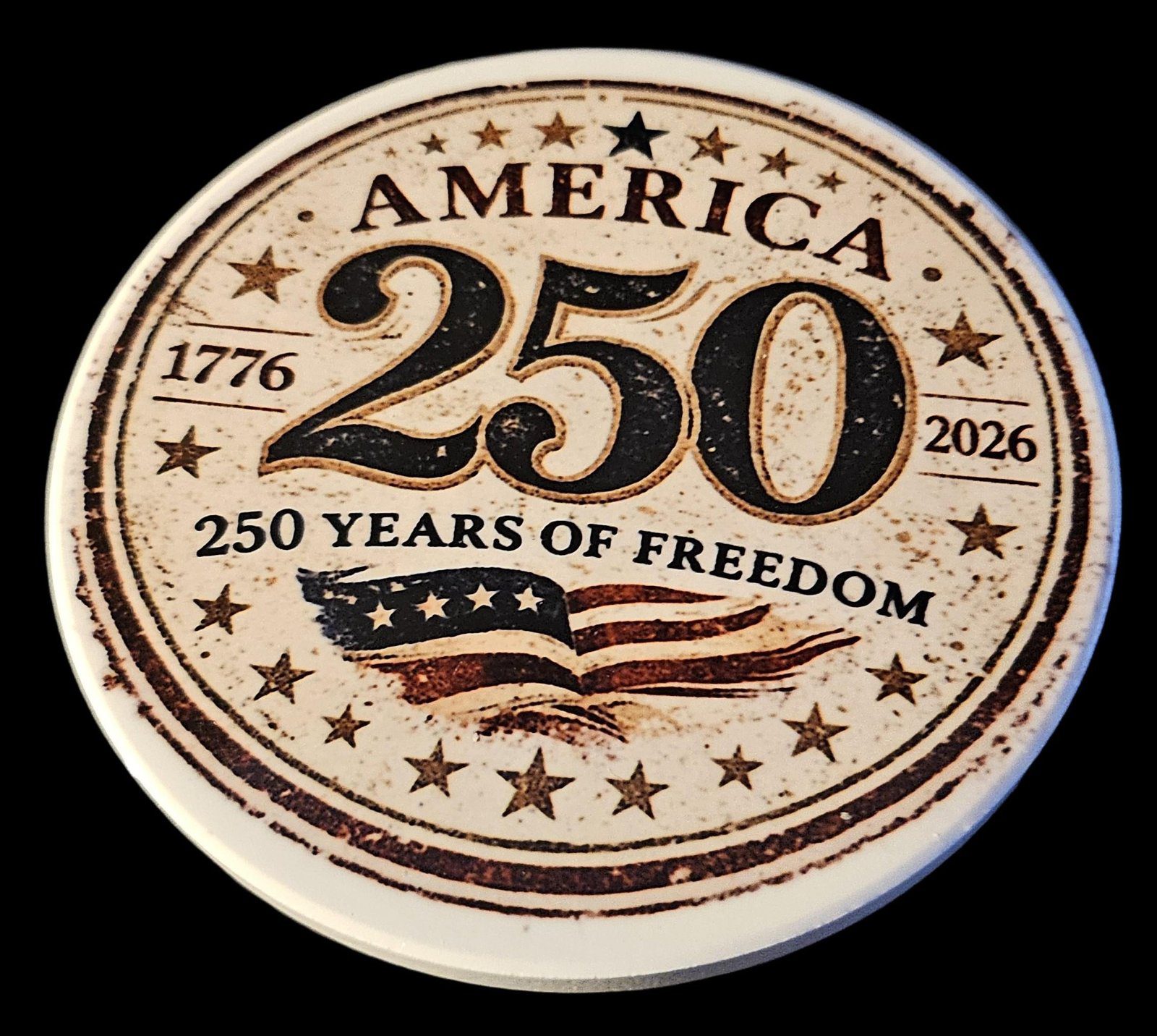 America 250 commemorative Coaster | 1776–2026 | 250 Years of Freedom | Patriotic Keepsake Decor - Image 2
